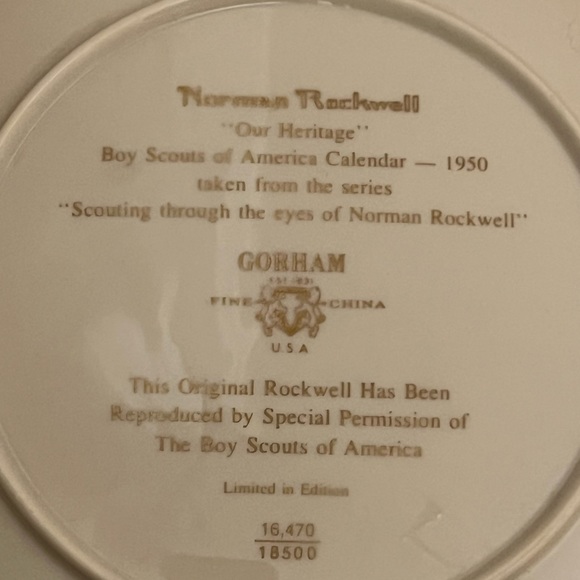 Norman Rockwell  - Our Heritage Boy Scout Collector Plate - Picture 3 of 3